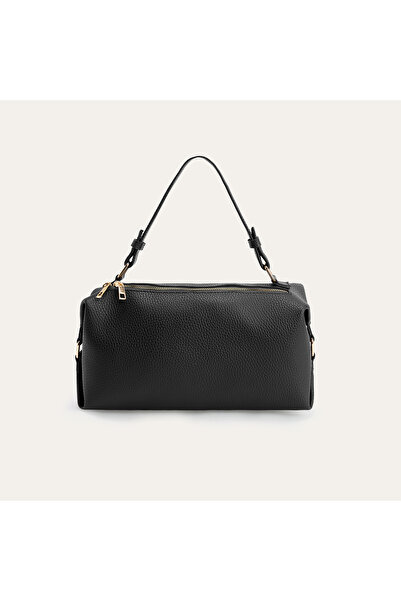 Mudo Leather-Like Handbag with Buckle Detail