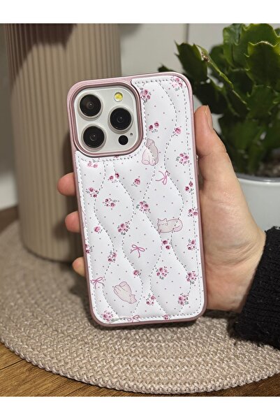 daystar Premium Inflatable Quilted Phone Case with Bow and Cat Pattern, Compa...