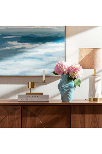 Sagebrook Home Tihany Blue/Cream Vase