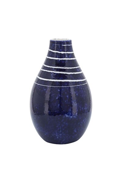 Sagebrook Home مزهرية بدائية من السيراميك، ارتفاعها 10 بوصات، لونها أزرق