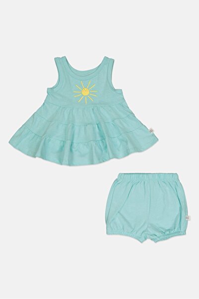 Exer Saucer Toddlers Girl Embroidered Top And Bottom Set, Mint