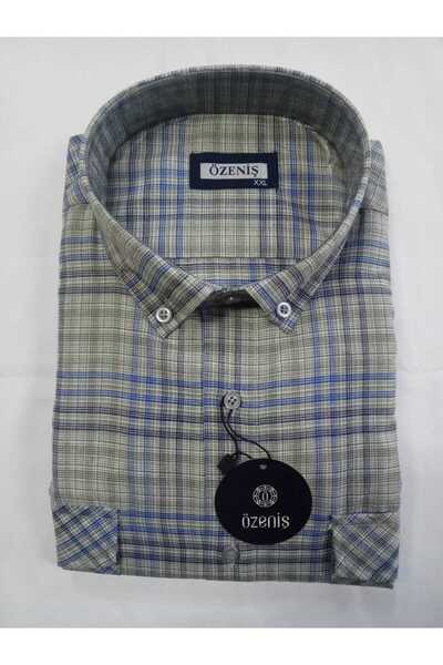 Özeniş Çift Cepli Kapaklı Kareli Uzun Kollu Gömlek