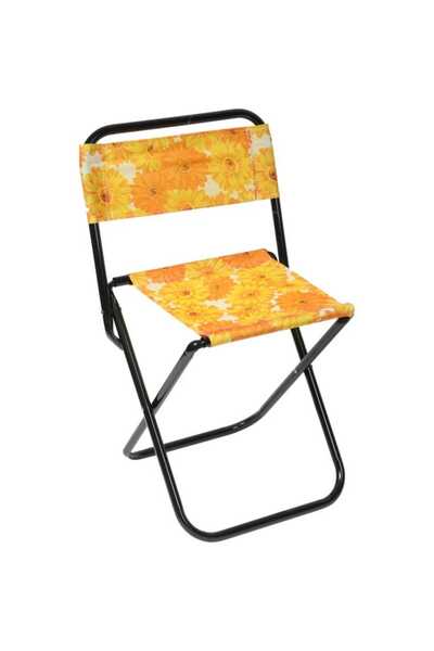 Goliat Turystyczne Składane Krzesło w Żółte Kwiaty z Prostym Mechanizmem Otwi...