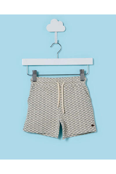 REDTAG Infant Boys Beige Jacquard Active Shorts