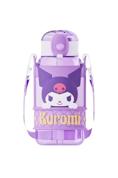 SANRIO Characters Kids Water Bottle with Strap – Cartoon Design Portable Drin...