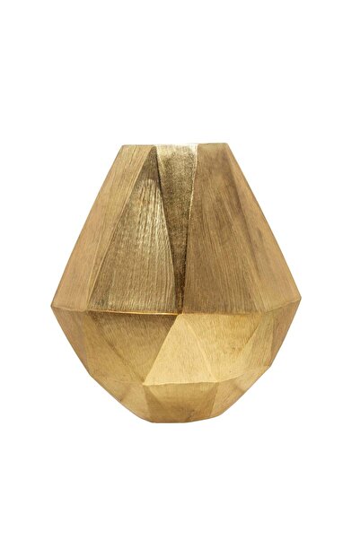 Sagebrook Home 10" GEOMETRIC DECO VASE, GOLD
