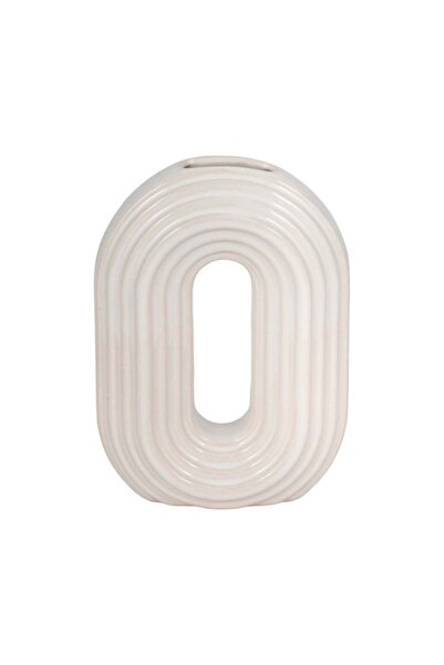 Sagebrook Home 8" Oval Arch Vase, Ivory
