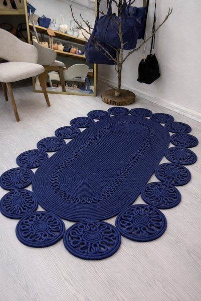 MaVaux Marguerite Özel Tasarım Hasır Jüt Kilim – Koridor, Antre ve Salon Halısı Yolluk