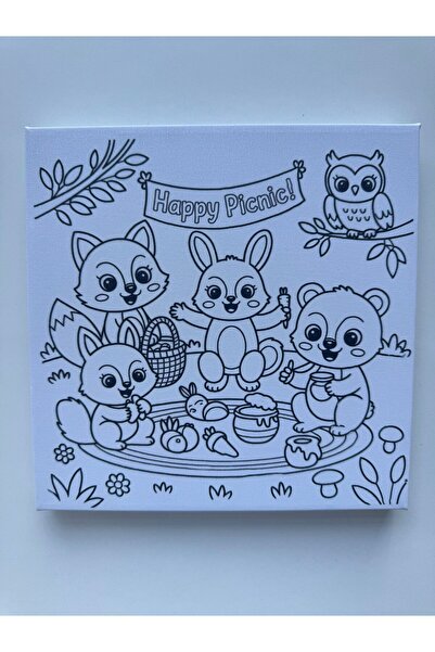 3E DESING TUVAL BOYAMA SETİ - 3 ADET 20x20cm TUVAL+6 LI AKRİLİK BOYA +FIRÇA