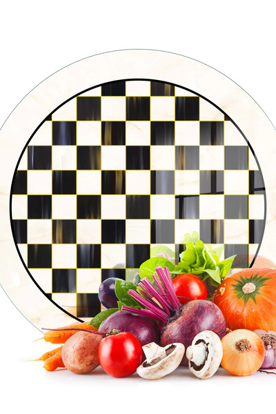 Decovetro Glass Cutting Board and Presentation Tray Round Mackenzie Dama 30X3...
