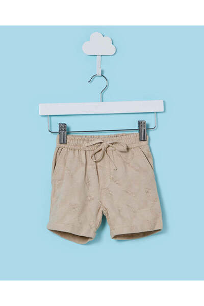 REDTAG Infant Boys Beige Jacquard Shorts
