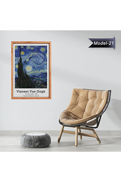 Akıllı Kağıt Yıldızlı Gece Tablo - Poster Dünyaca Ünlü ( Model-21)