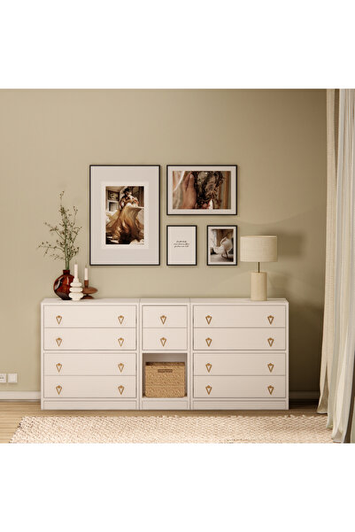 nettrends.net the new trend of shopping Lüks Beyaz 10 Çekmeceli Geniş Şifonye...