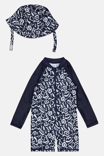 L&J Swim Club طقم ملابس سباحة للأطفال الأولاد مكون من قطعتين، مطبوع بالكامل، ...