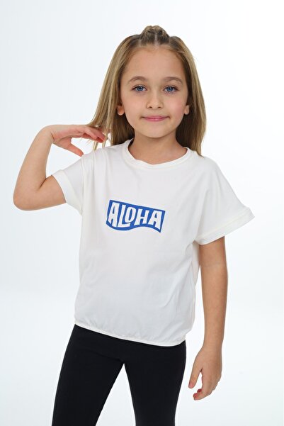 Toontoy Girl's Printed Crew Neck Short Sleeve T-Shirt
