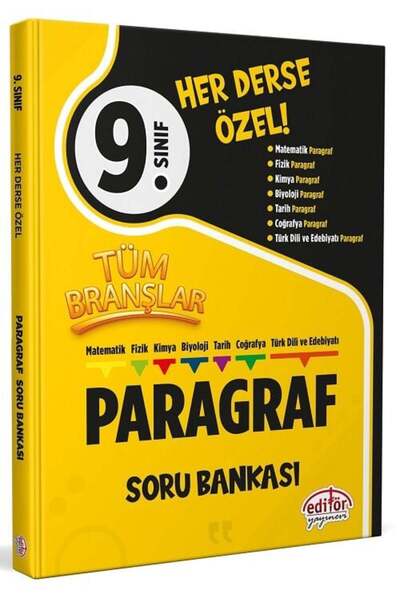 Editör Yayınevi Editör 9. Sınıf Tüm Branşlar Paragraf Soru Bankası Editör Yay...