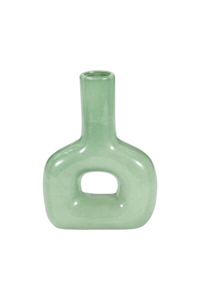 Sagebrook Home DOL, 8" OPEN CUT VASE, DARK SAGE