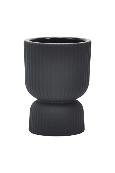 Sagebrook Home CER, 6"H RIBBED VASE, BLACK