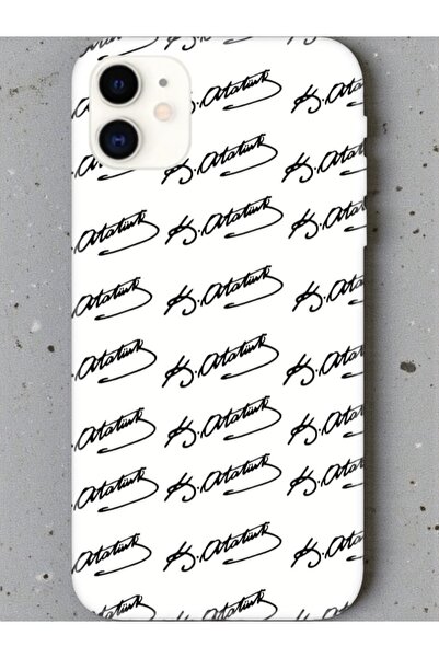 Poyem Aksesuar iPhone 11 Compatible Camera Protected Ataturk Signed Design Case
