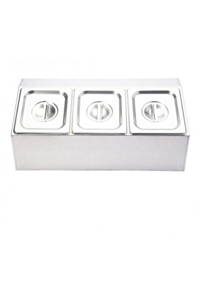 Generic Spice Containers 3 Compartments Stainless Steel