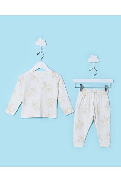 REDTAG Infant Boys White Printed Pyjama Set (2 Piece)