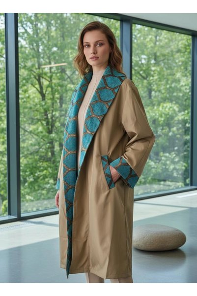 Su Koleksiyon Şahmeran Waterproof Bohem Trenchcoat / Beige