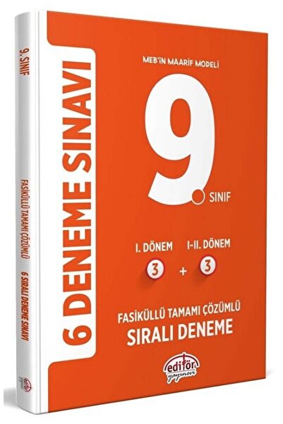 Editör Yayınevi Editör 9. Sınıf 6 Deneme Sınavı Çözümlü Editör Yayınları