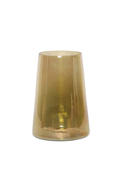 Sagebrook Home مزهرية زجاجية لامعة مقاس 8 بوصات، ذهبية اللون