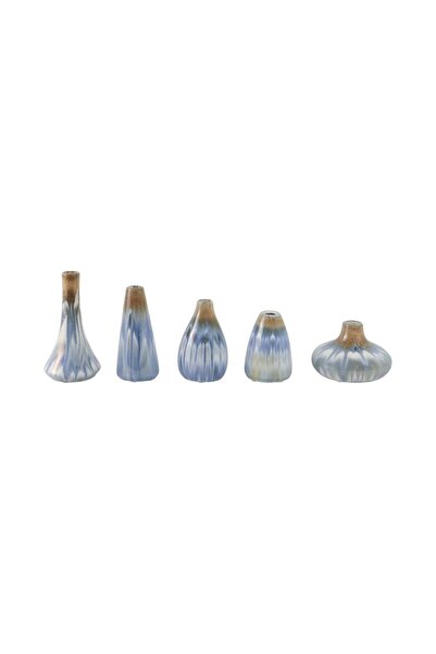 Sagebrook Home S/5 4/5/6/7/8" Medford/Newport/Gresham Ceramic Vases
