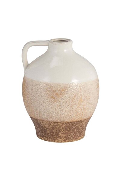 Sagebrook Home CER, 9" JUG VASE, WHITE/TAN