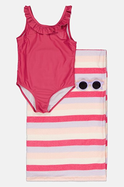 L&J Swim Club طقم سباحة للبنات مكون من 3 قطع، متعدد الألوان