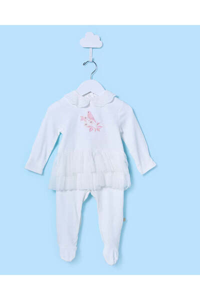 REDTAG بدلة نوم مطرزة بالطيور الوردية للبنات الصغيرات