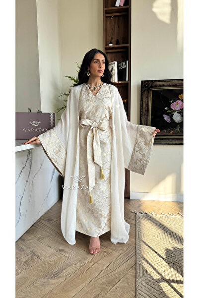 Warazan جلابية راقية بقماش جاكار مع بشت