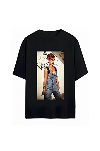 SVART WEAR Tricou oversize unisex cu imprimeu Rihanna