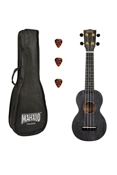 Mahalo MS1TBK Ukulele sopran slimline, negru, husa