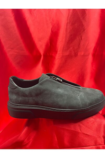 VEYİS USTA Men's Comfortable Daily Use Genuine Nubuck Leather with Elastic Front