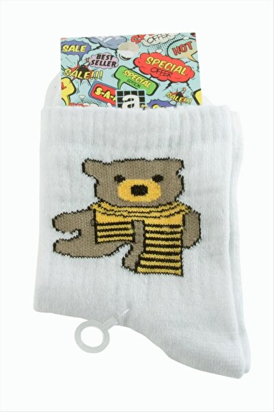 glovia bijuteri SNMSWRLD Теди мече колежански чорапи 8*28 (22912) - бели