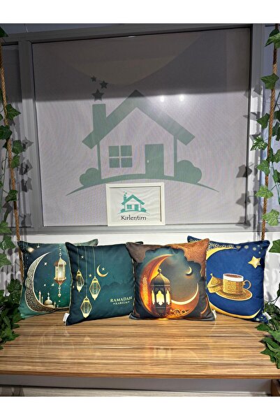 KIRLENTİM 4LÜ-H1267-H1268-H1269-H1270 Μαξιλάρι διπλής όψης με σχέδιο Ραμαζάνι...