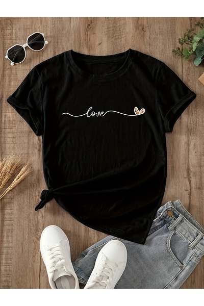 uyguntarz Tricou unisex cu design imprimat Love