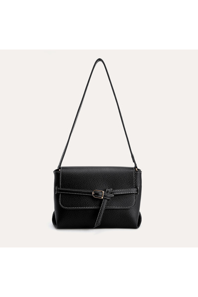 Mudo Leather-Like Belted Shoulder Bag