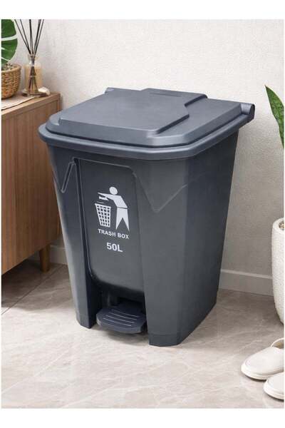 ALQANNAS 50L Plastic Pedal Trash Can with Lid