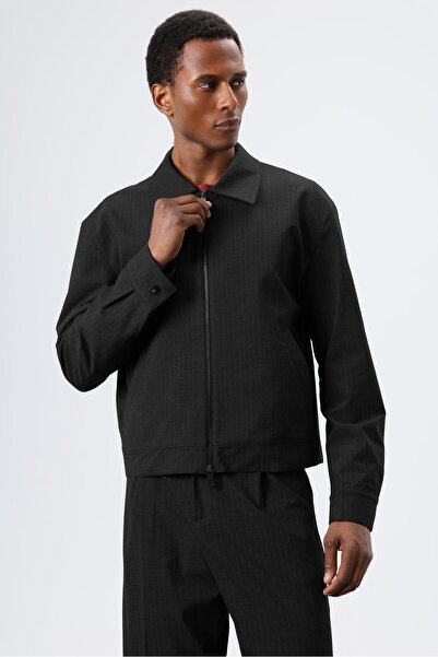 Antioch Siyah Çizgili Mevsimlik Erkek Mont