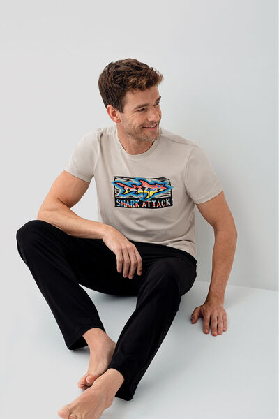 Arnetta Men's Cream Pajama Set