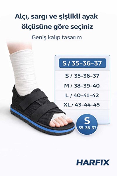 HARFİX Unisex Ortopedik Alçı Terliği – Ayarlanabilir Bantlı, Konforlu Yürüme ...