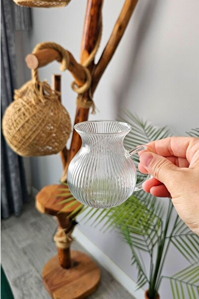 HUBBYCHEF 6lı Bambu Servis Tabaklı Çay Kahve Bardağı 150ml
