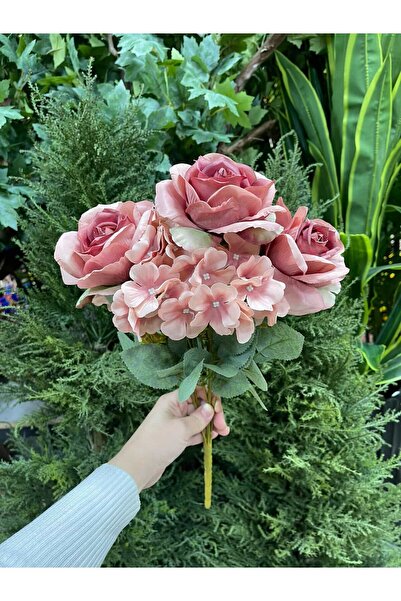 KOZALILAR DOĞAL GÖRÜNÜMLÜ DEKORATİF YAPAY ORTANCALI GÜL DEMETİ