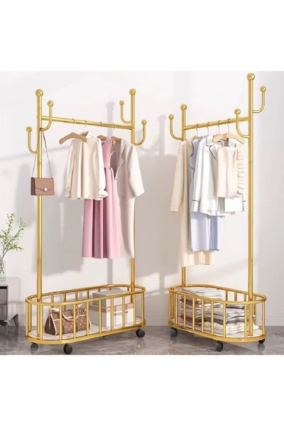 OEM MDSALE@ Multifunctional Floor Clothes Rack, Gold 80x32x173cm