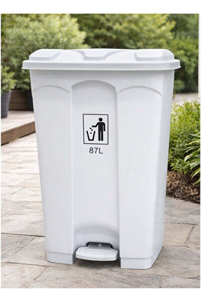 ALQANNAS 87L Plastic Pedal Trash Can with Lid, Heavy-Duty Plastic Garbage Bin...