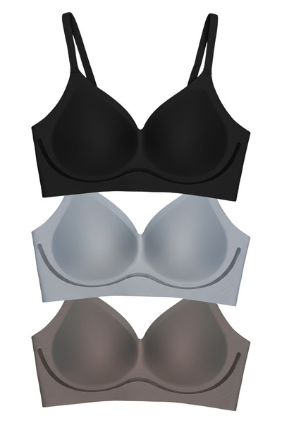 Cottonhill Seamless Bra - Air |   Laser Cut Seamless Wave Stripe Detailed Wom...
