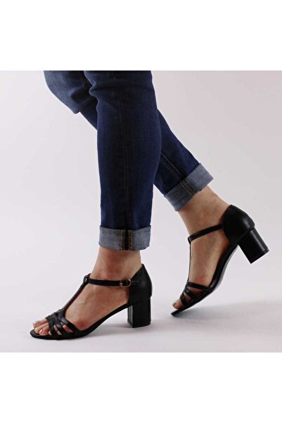 mm Women's Sandals , black, medium heel, comfortable 3299-BLACK